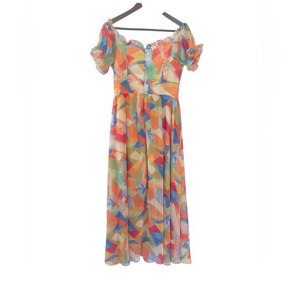 Sage + Paige dress Fresh Start Midi off shoulder flowy chiffon milkmaid dress - Picture 4 of 8